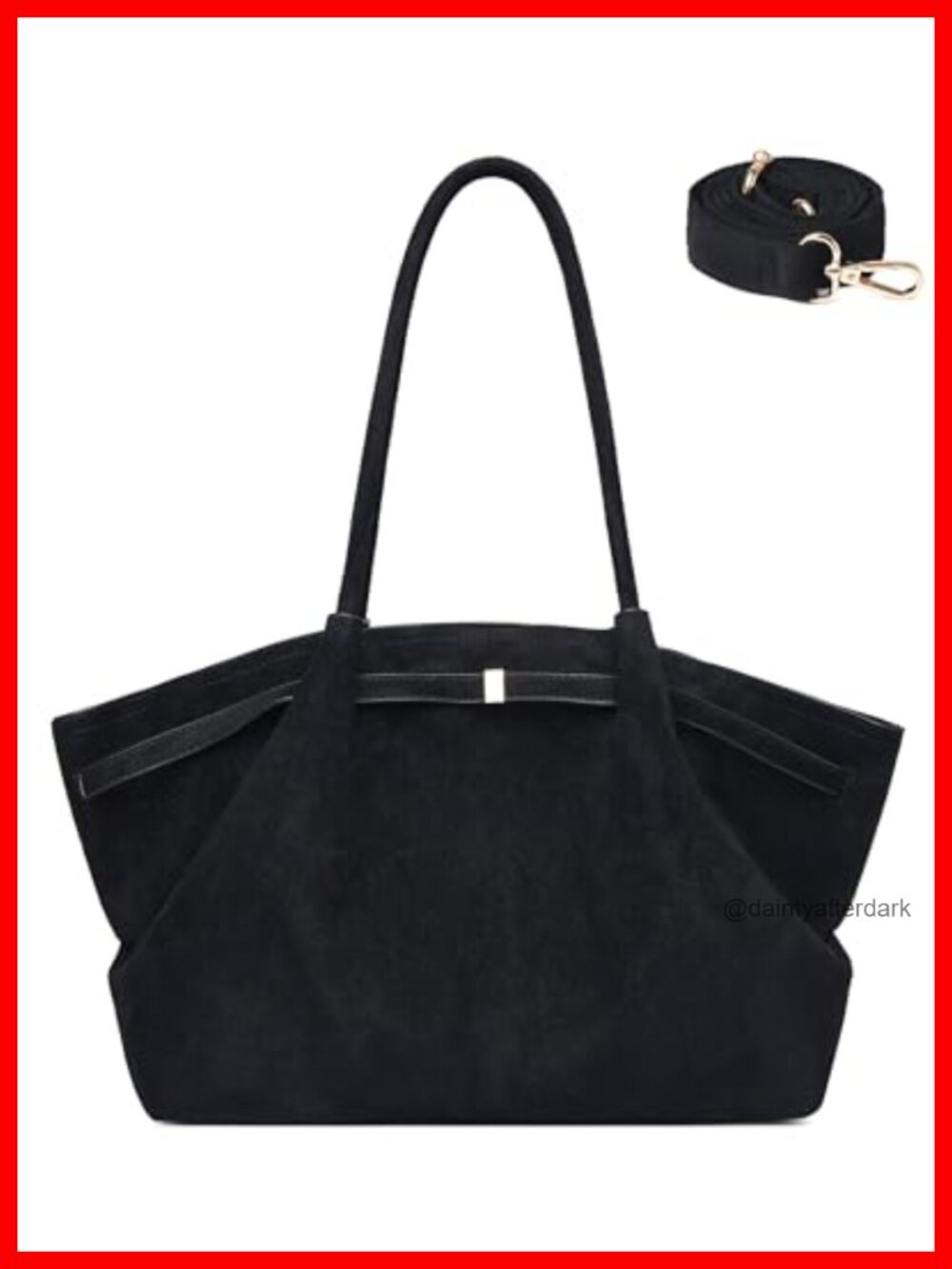 Faux Suede Tote Bag Women's Structured Shoulder Crossbody Handbag